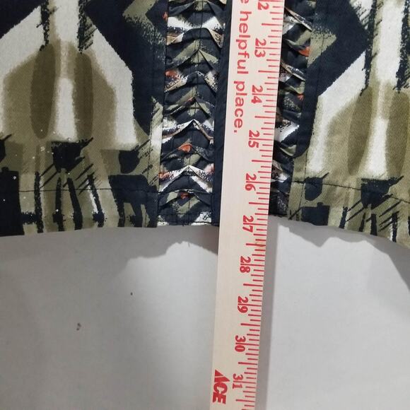 New Direction Jacket Womens 3X Multicolor Aztec Print Cotton 3/4 Sleeve Boho - Picture 7 of 8